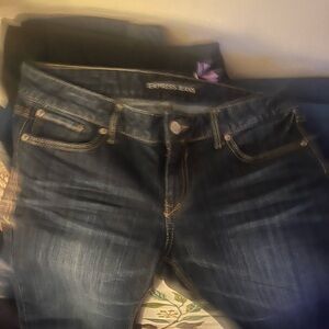Express Women's High Rise Dark Blue Jeans